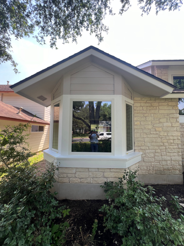Bay window installed on a limestone home in Austin, TX