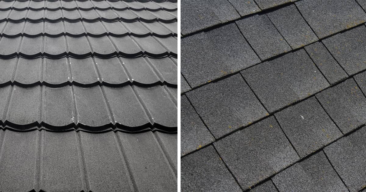 residential metal roofing compared to asphalt shingles showing differences in durability and lifespan