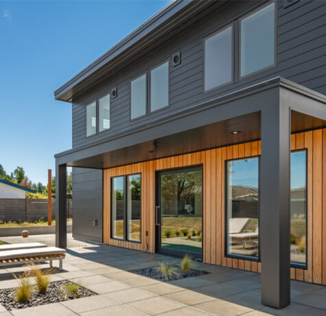 Modern siding styles on a contemporary residential home exterior