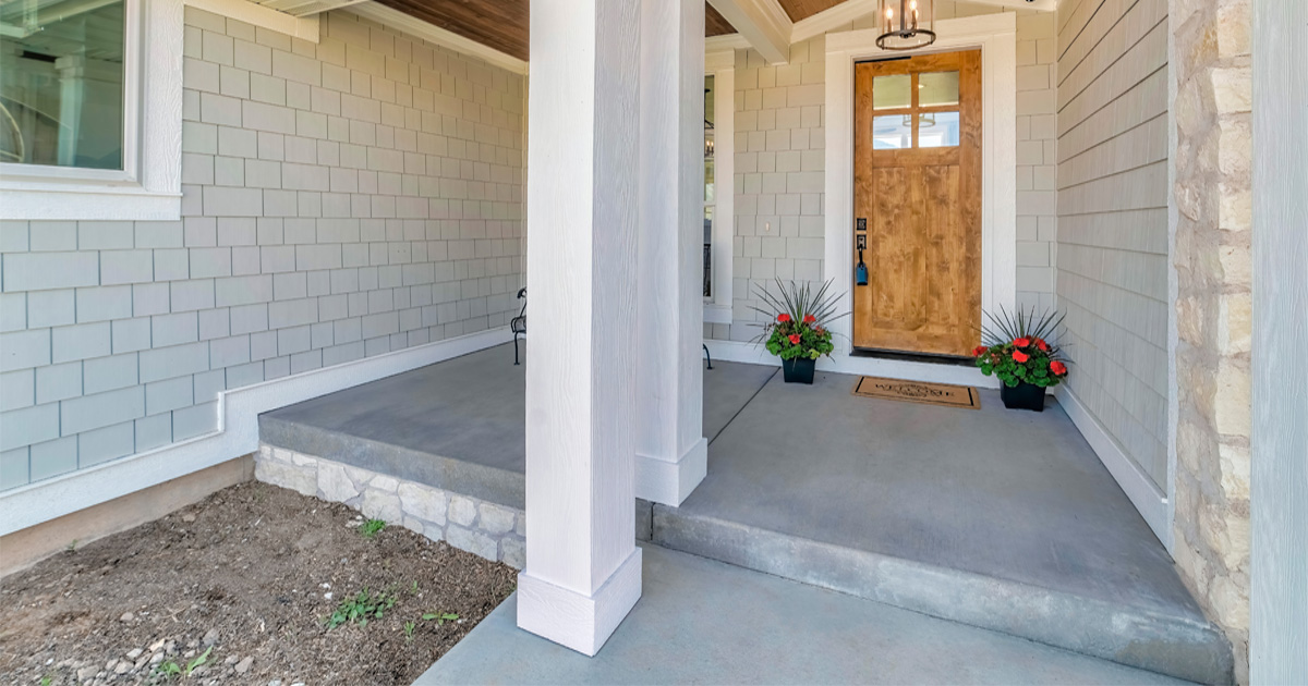 Modern home exterior with siding that looks like shingles