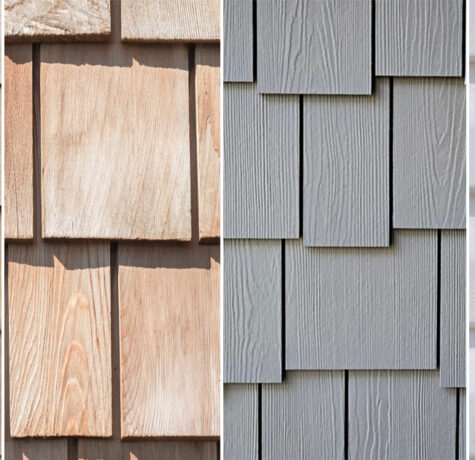 Types of shingle siding used on residential homes